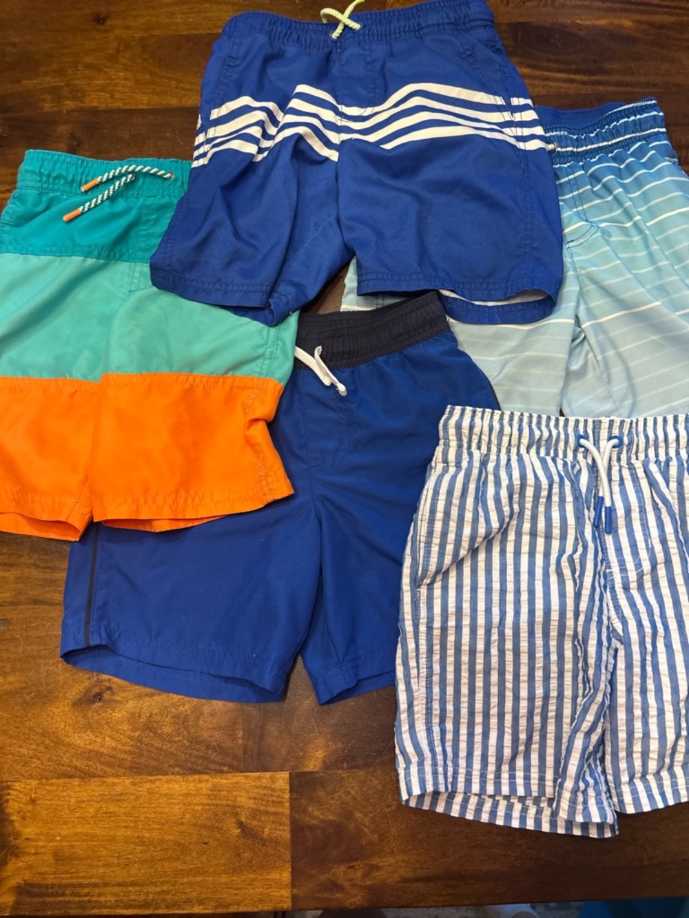 Cat & Jack Lot of Boys Swim Trunks in Blue, Teal & Orange